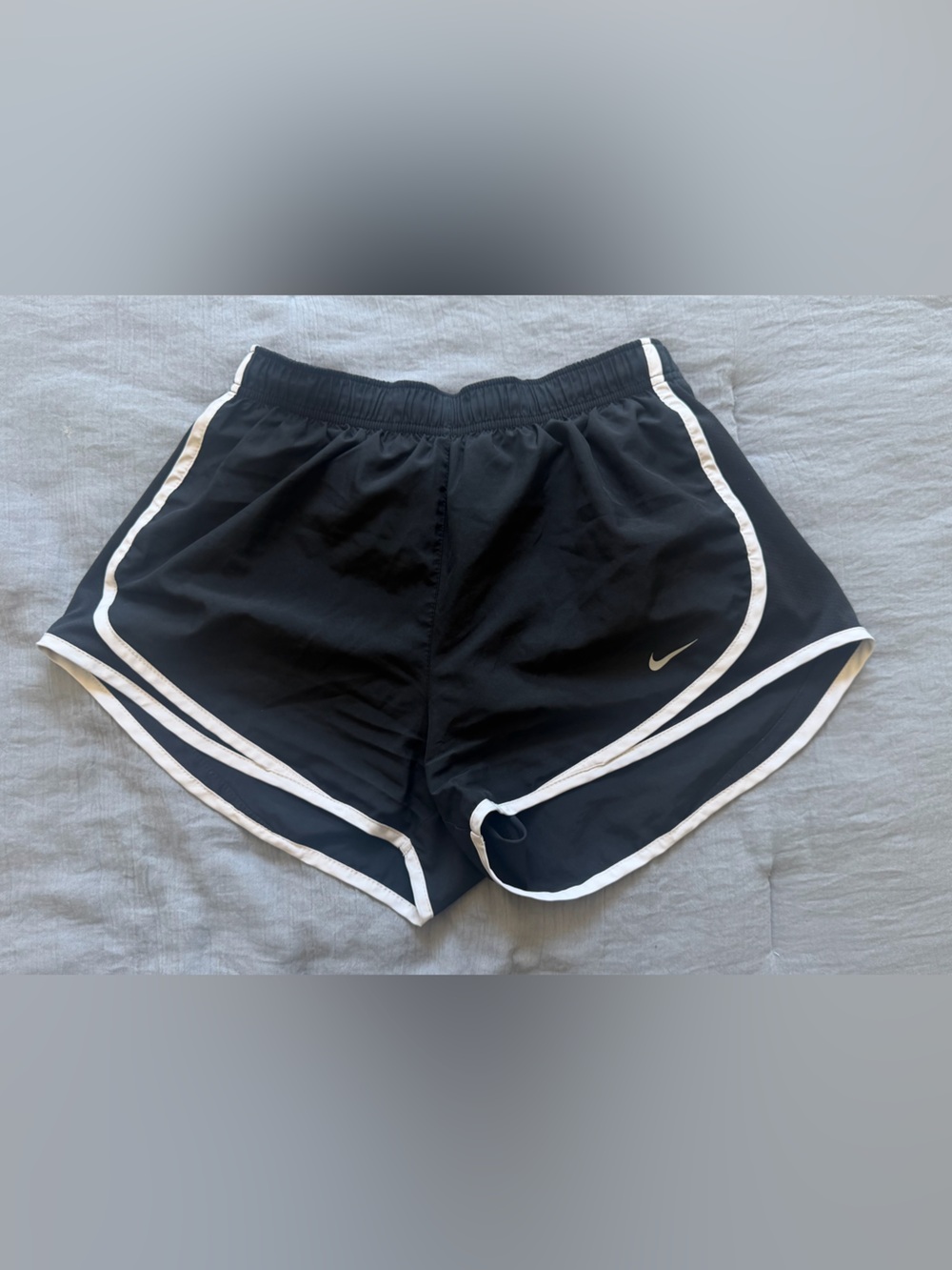 Nike Women's Black Athletic Running Shorts with White Piping